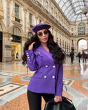 BLAZER DOPPIOPETTO VIOLA CON STRASS 