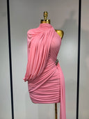 Blush Draped Mini Dress