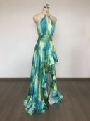 Ocean Mist Watercolor Gown