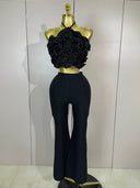 3D Rose Bandage Two-Piece Set