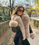 Rene Fox Fur Genuine Leather Jacket