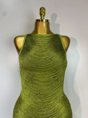 Olive Shimmer Bandage Dress