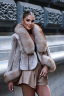 Luxury Fox Fur Trim Jacket