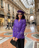 BLAZER DOPPIOPETTO VIOLA CON STRASS 