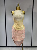 Luxe Ombre Draped Bandage Mini Dress