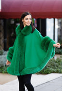 Fox Fur Cashmere Poncho in green