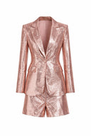 Set da due pezzi con paillettes Larissa color champagne 