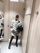 Charming White Fox Fur Jacket 