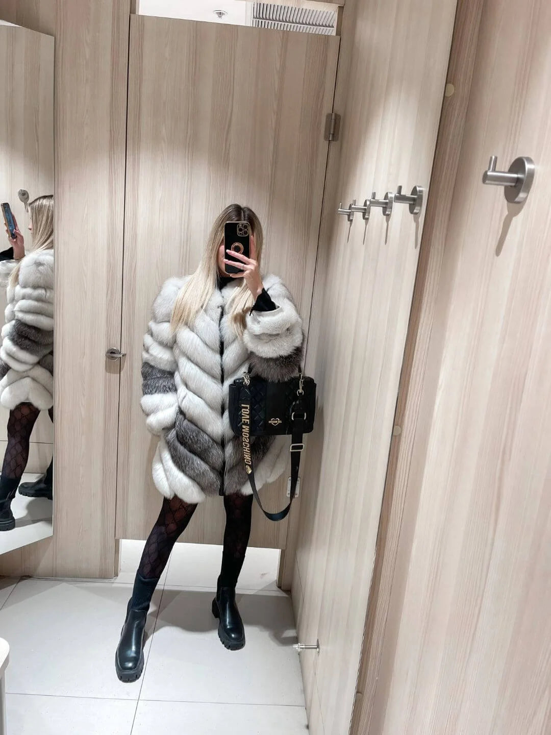 Charming White Fox Fur Jacket 