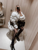 Charming White Fox Fur Jacket 