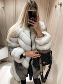 Charming White Fox Fur Jacket 