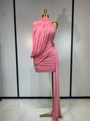Blush Draped Mini Dress