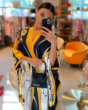 Kimono di seta in nero
