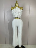 3D Rose Bandage Two-Piece Set