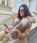 Rania Raccoon Fur Genuine Leather Jacket