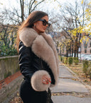 Rene Fox Fur Genuine Leather Jacket