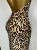 Leopard Luxe Halter Sequin Gown