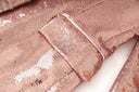 Set da due pezzi con paillettes Larissa color champagne 