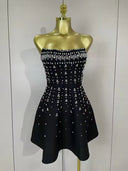 Embellished Strapless Bandage Dress