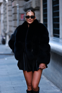 Black Fox Fur & Genuine Leather Jacket