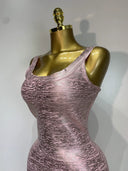 Rose Metallic Bandage Maxi Dress