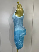 Azure Whisper Bandage Mini Dress
