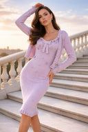 French Knit Floral Twin Set