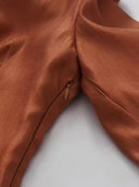Copper Draped Collar Plunge Midi Dress