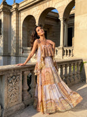 Bohemian Paisley Ruffle Maxi Dress – Multicolor Resort Gown