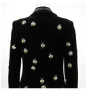 BLAZER IN VELLUTO NERO CON DECORAZIONI DI CRISTALLI 
