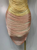 Luxe Ombre Draped Bandage Mini Dress