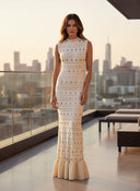 Luxury Elastic Knit Round Neck Sleeveless Slim Fit Dress