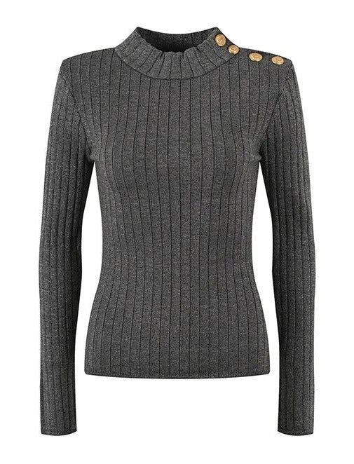 Top in lana a maniche lunghe Rene in grigio