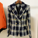 BLAZER DOPPIOPETTO IN TWEED BLU MARINO 