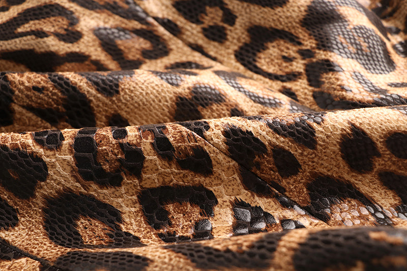 BLAZER CRUZADO DE PIEL LEOPARDO 