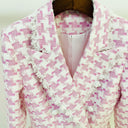 Tweed Blazer in pink and white