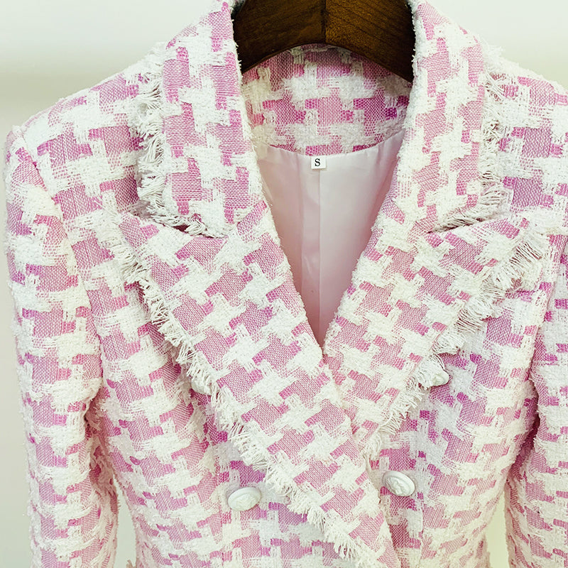 BLAZER IN TWEED ROSA/BIANCO 