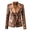 BLAZER CRUZADO DE PIEL LEOPARDO 