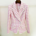 Tweed Blazer in pink and white