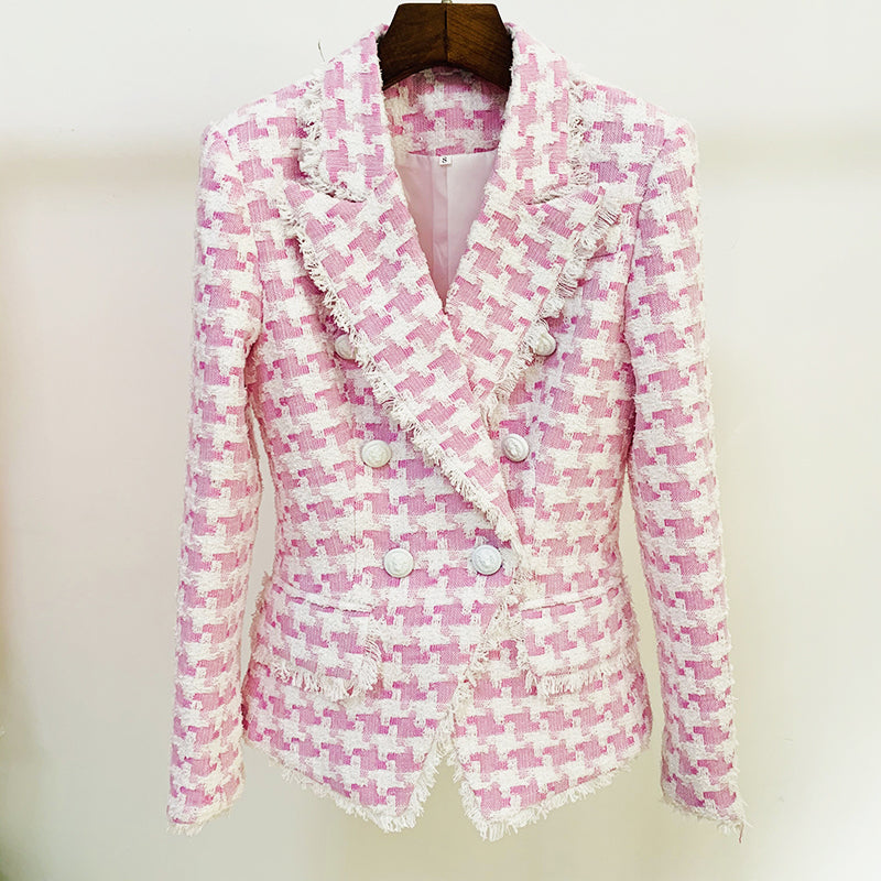 BLAZER IN TWEED ROSA/BIANCO 