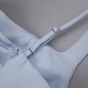 Baby Blue Corset Satin Maxi Dress