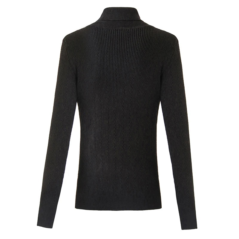 Top Sia in lana a maniche lunghe in nero