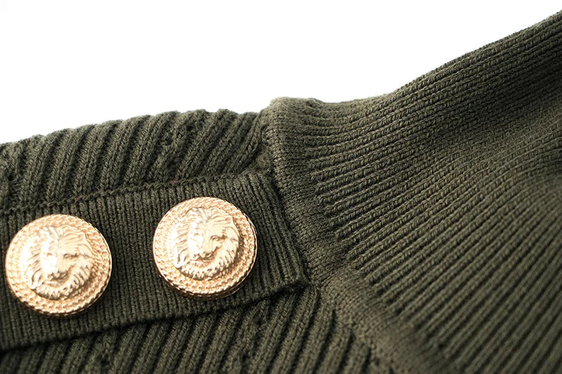 Top in lana a maniche lunghe Sia in verde militare