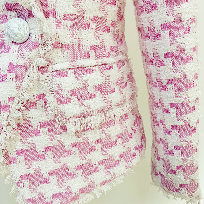 BLAZER IN TWEED ROSA/BIANCO 