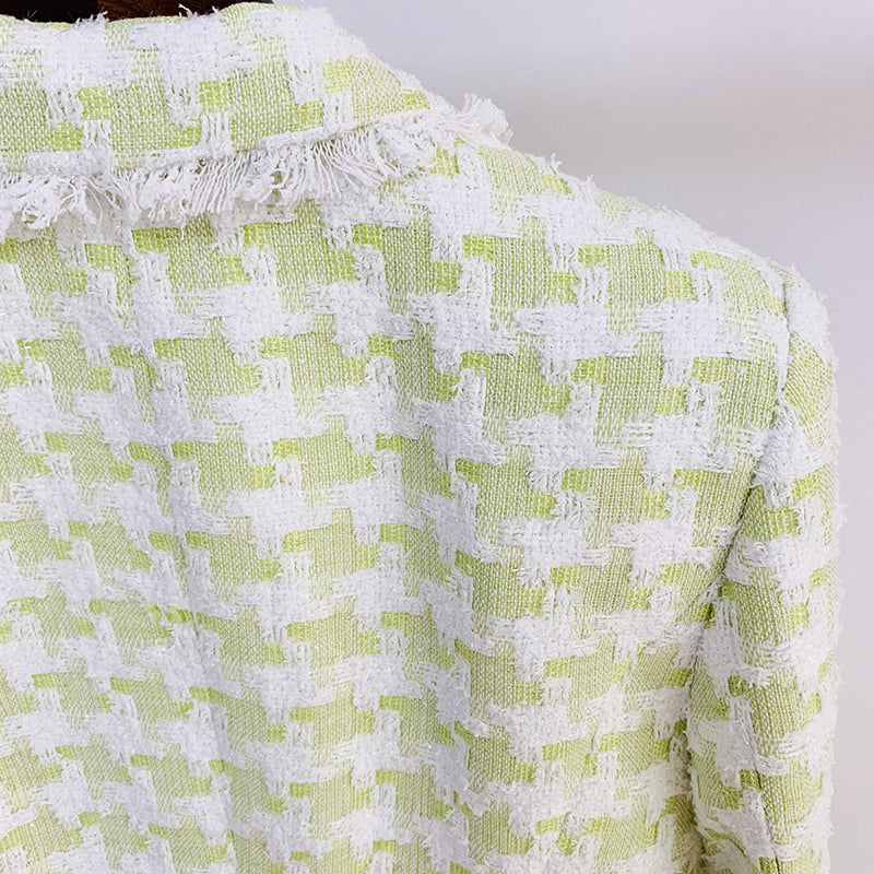 BLAZER IN TWEED VERDE/BIANCO 
