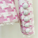 Tweed Blazer in pink and white