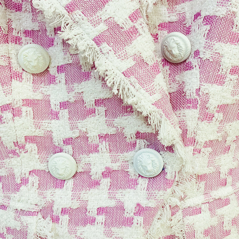BLAZER IN TWEED ROSA/BIANCO 
