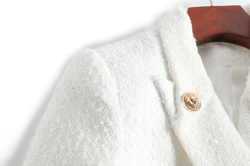BLAZER DOPPIOPETTO IN TWEED BIANCO 