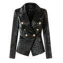 BLAZER DOPPIOPETTO IN PELLE NERA