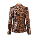 BLAZER CRUZADO DE PIEL LEOPARDO 